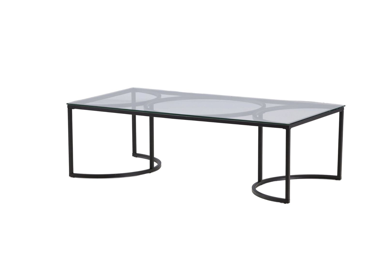 Skanör Sofa Table Rectangular - Black / Clear glass - vivahabitat.com