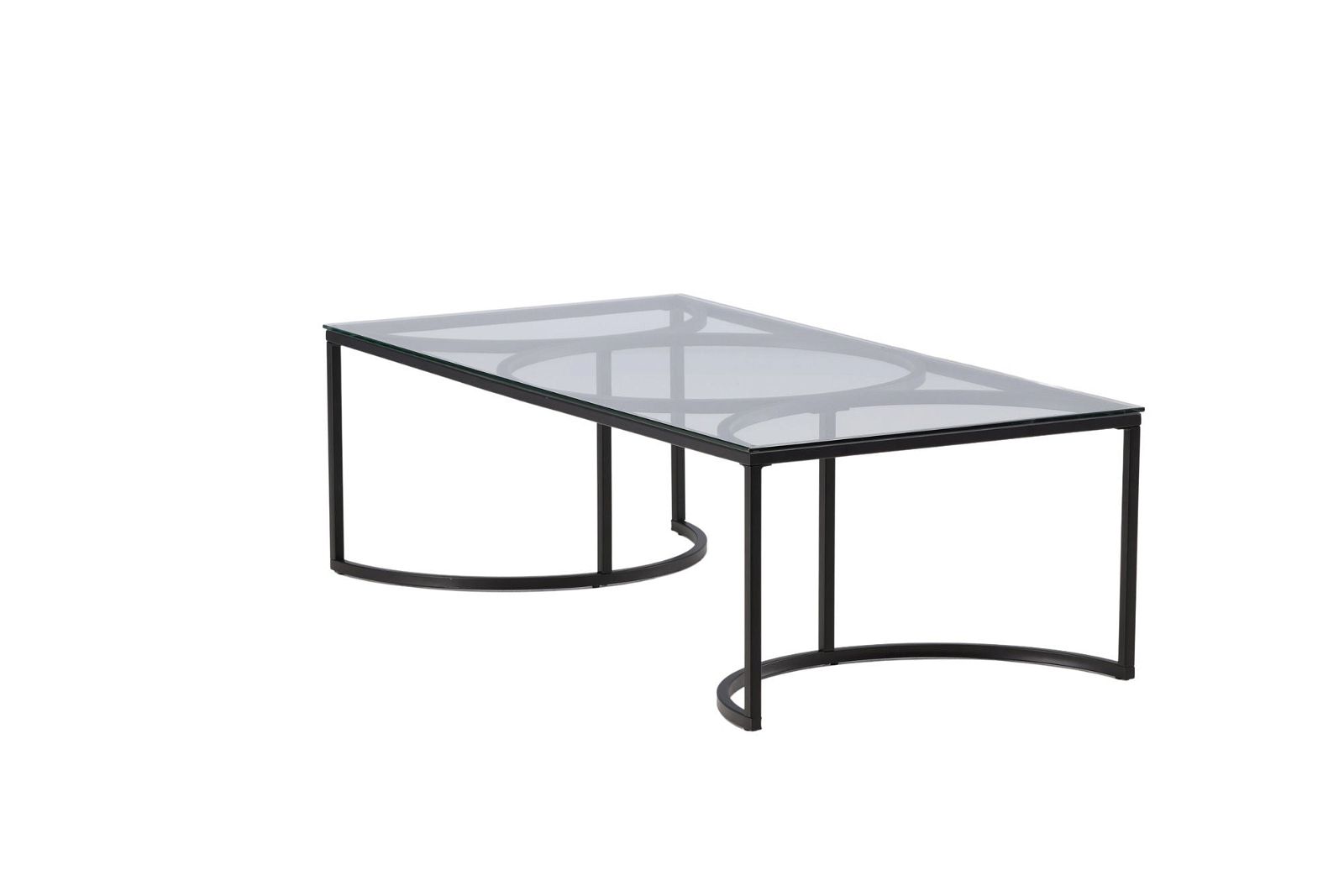 Skanör Sofa Table Rectangular - Black / Clear glass - vivahabitat.com