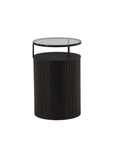 Bovall Side Table - Black / Clear glass ⌀37 - vivahabitat.com