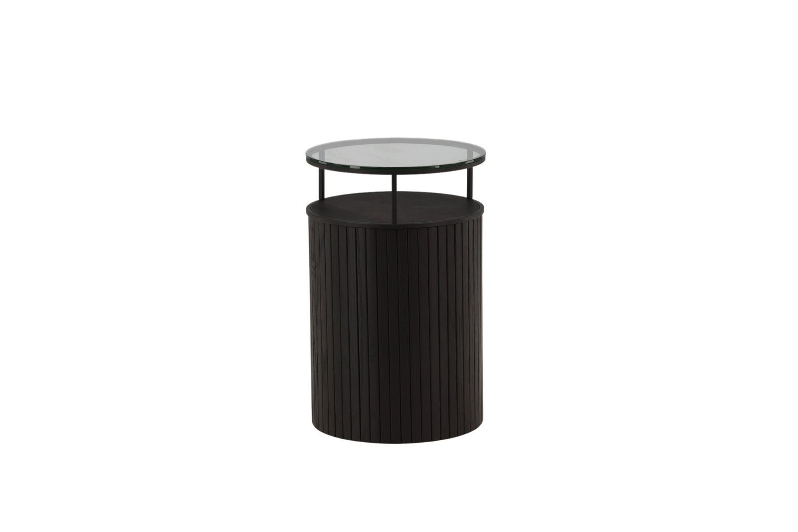 Bovall Side Table - Black / Clear glass ⌀37 - vivahabitat.com