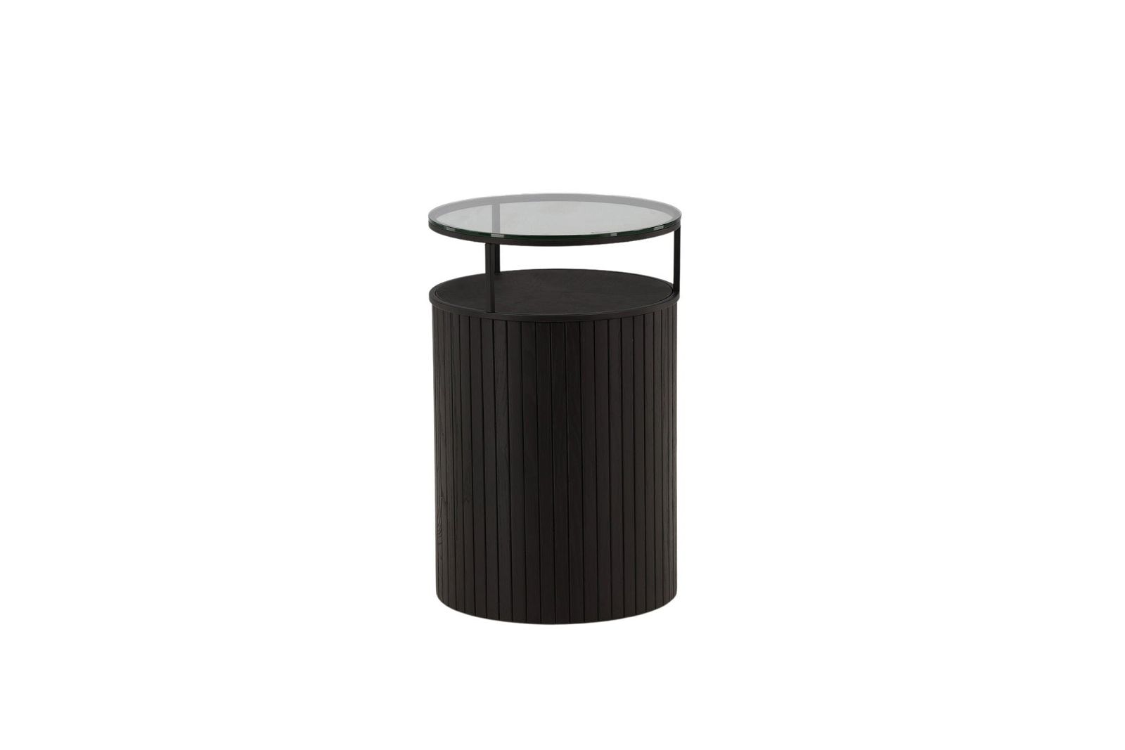 Bovall Side Table - Black / Clear glass ⌀37 - vivahabitat.com