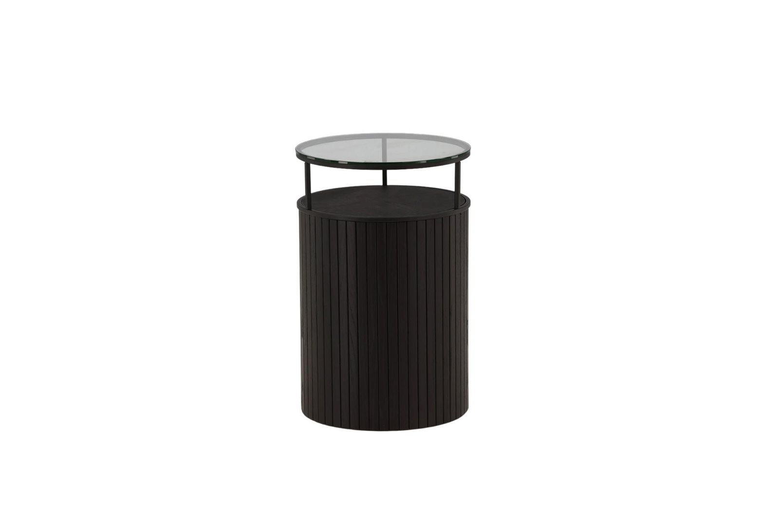 Bovall Side Table - Black / Clear glass ⌀37 - vivahabitat.com