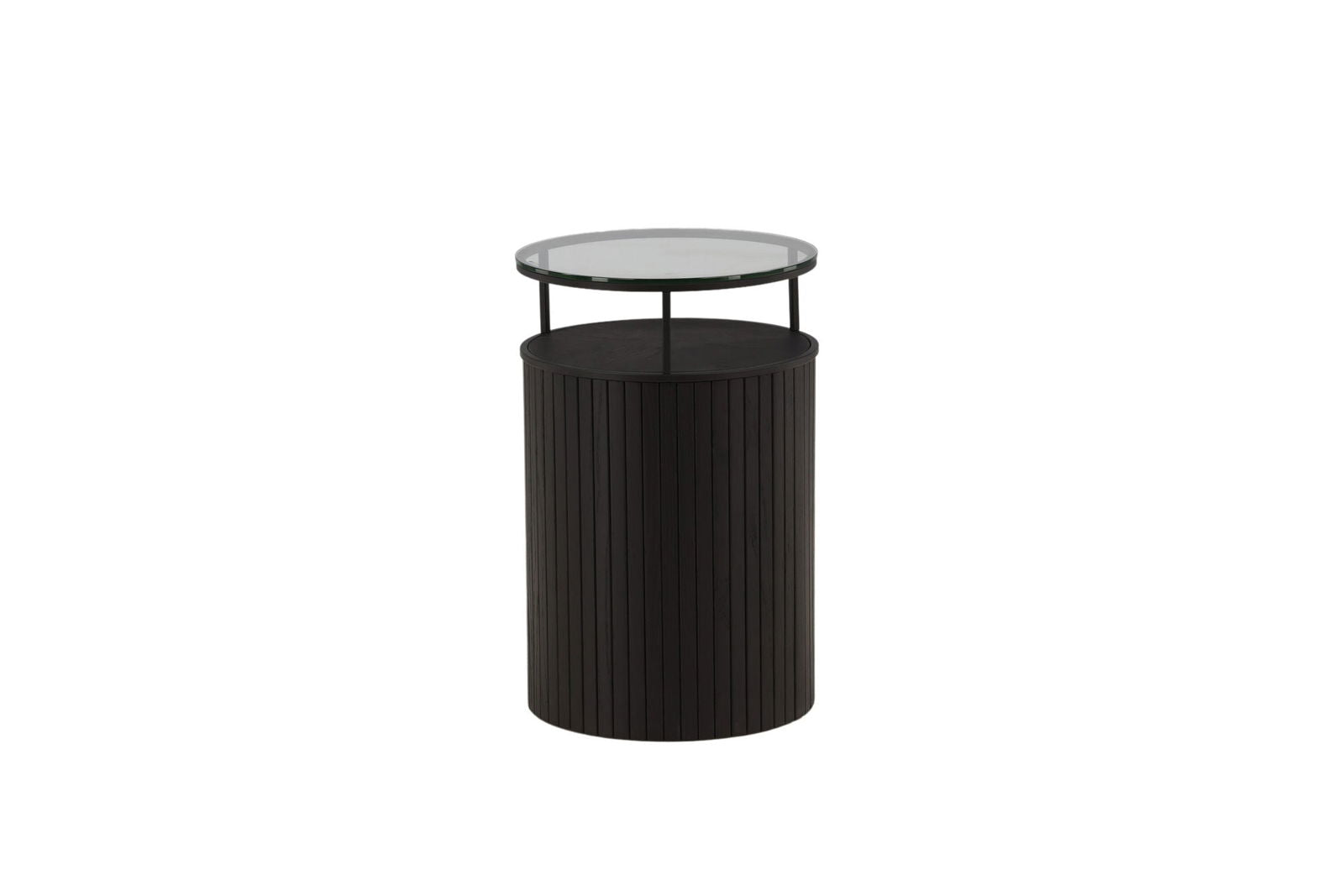 Bovall Side Table - Black / Clear glass ⌀37 - vivahabitat.com