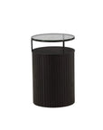 Bovall Side Table - Black / Clear glass ⌀37 - vivahabitat.com