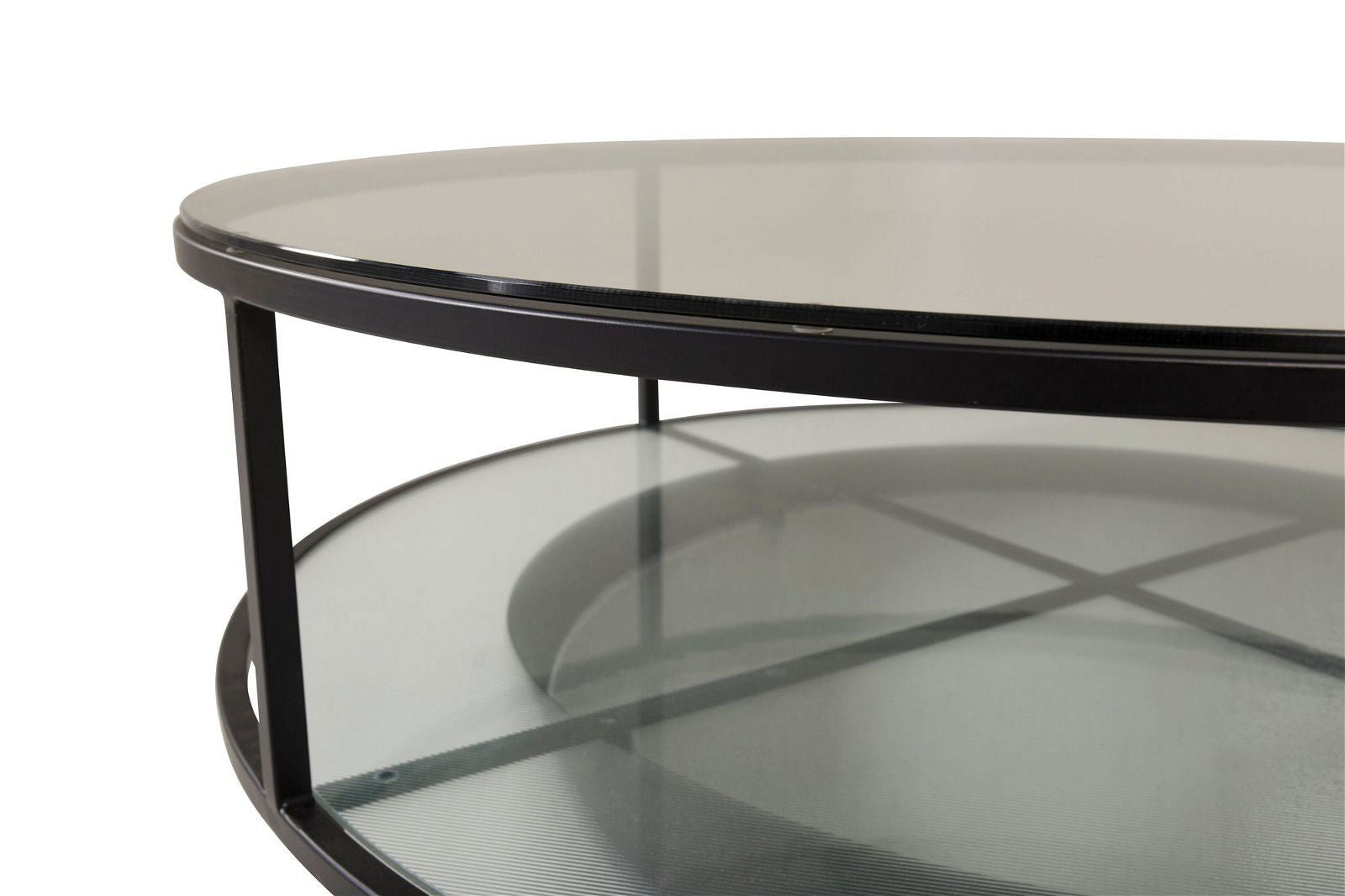 Falsterbo - Sofa Table Round - Glass / Black - vivahabitat.com