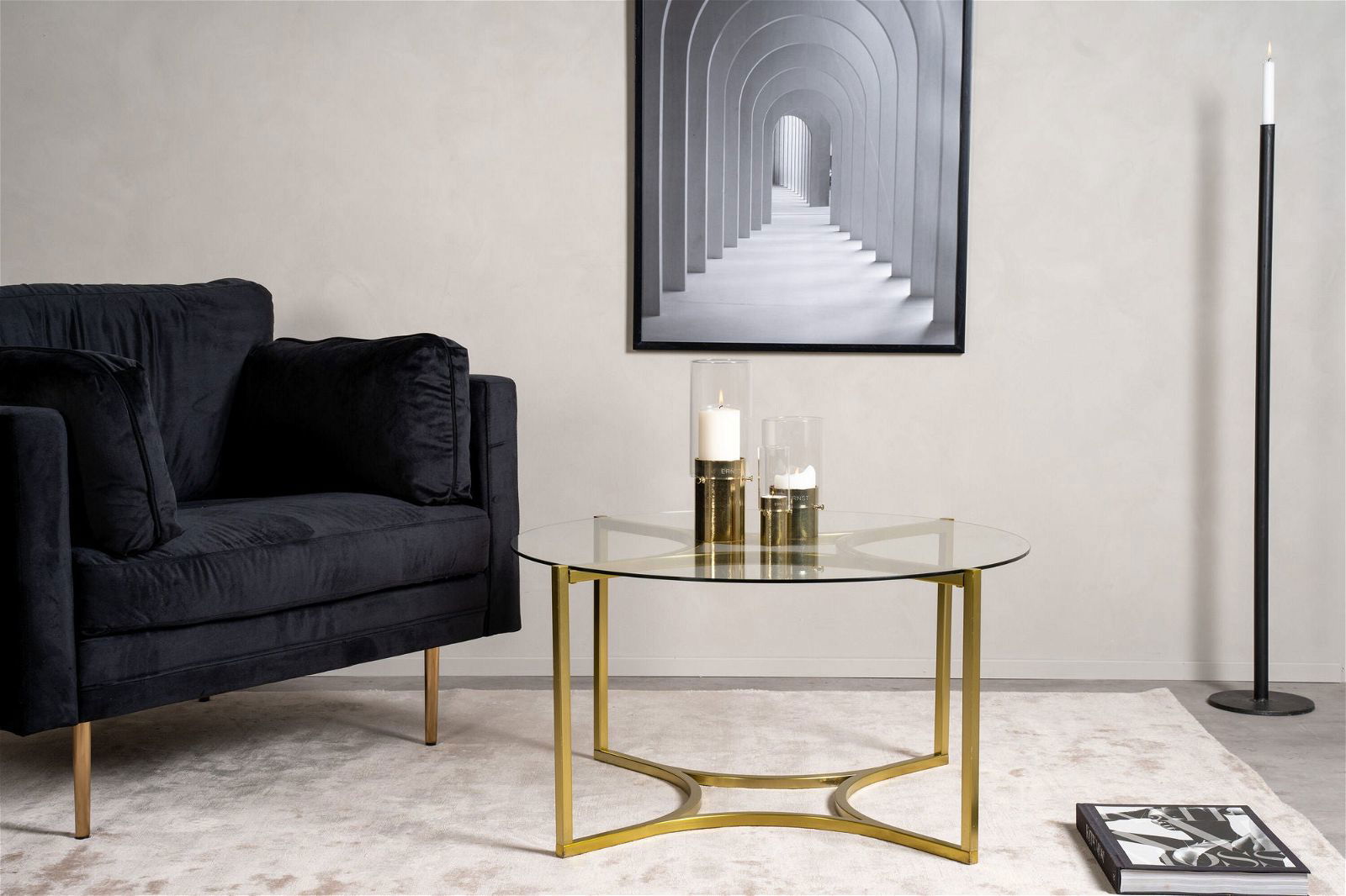 Kivik - Sofa Table - Glass / Brushed Brass - vivahabitat.com