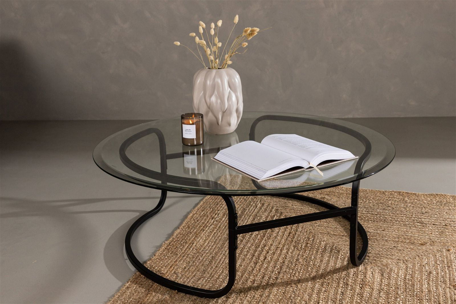 Lomma Sofa Table - Black / Clear glass - vivahabitat.com
