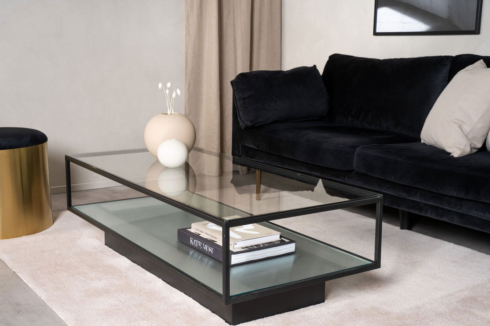 Maglehem - Sofa Table - Glass / Black - vivahabitat.com