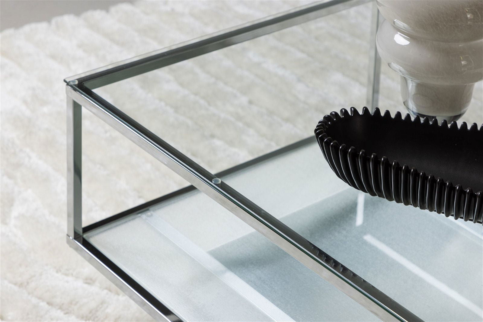 Maglehem Coffee Table  - Silver Chrome / Clear glass - vivahabitat.com