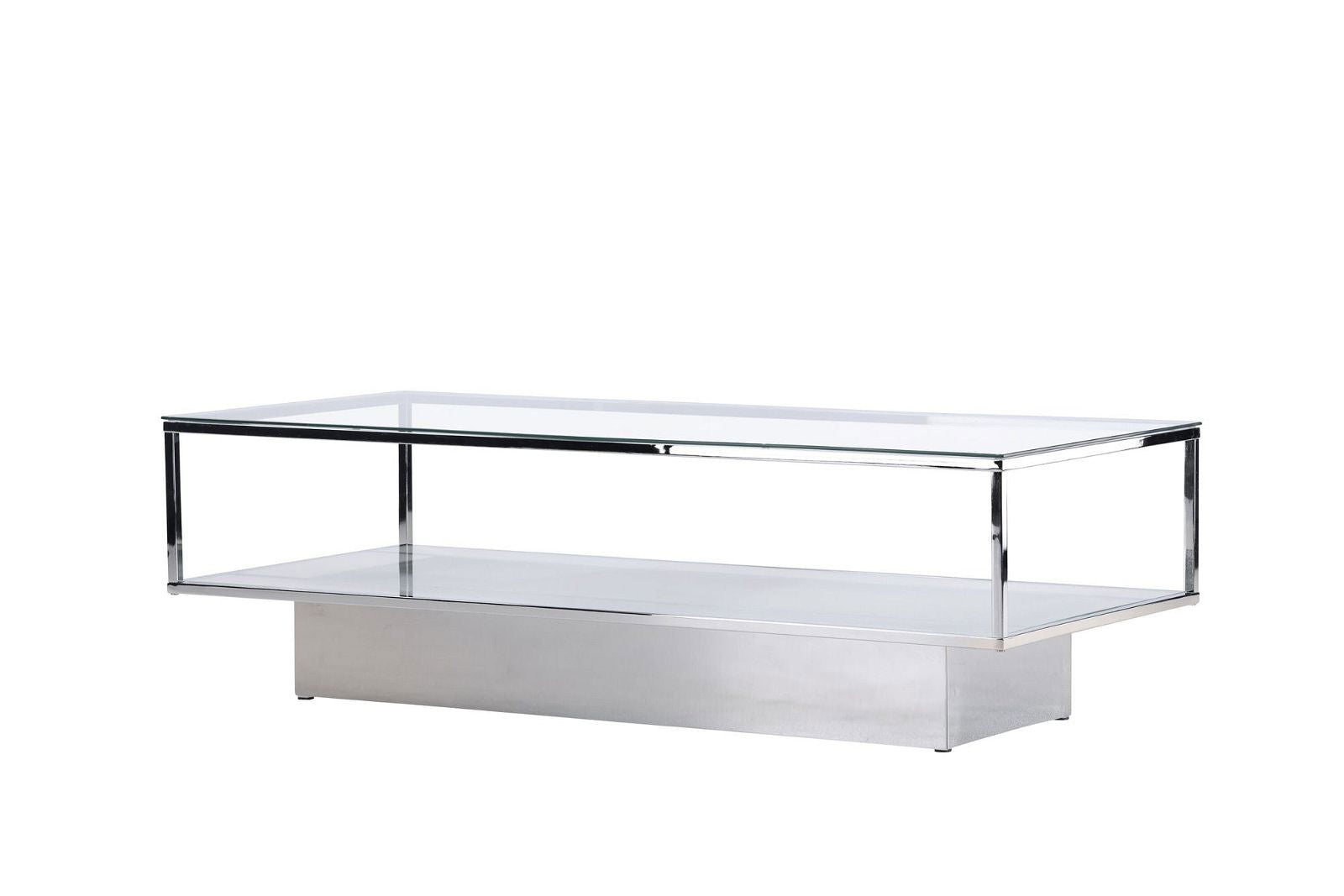 Maglehem Coffee Table  - Silver Chrome / Clear glass - vivahabitat.com