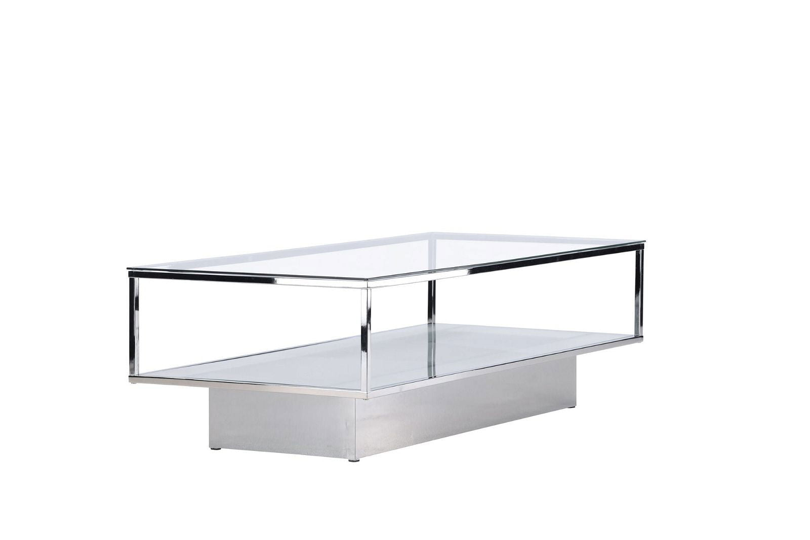 Maglehem Coffee Table  - Silver Chrome / Clear glass - vivahabitat.com