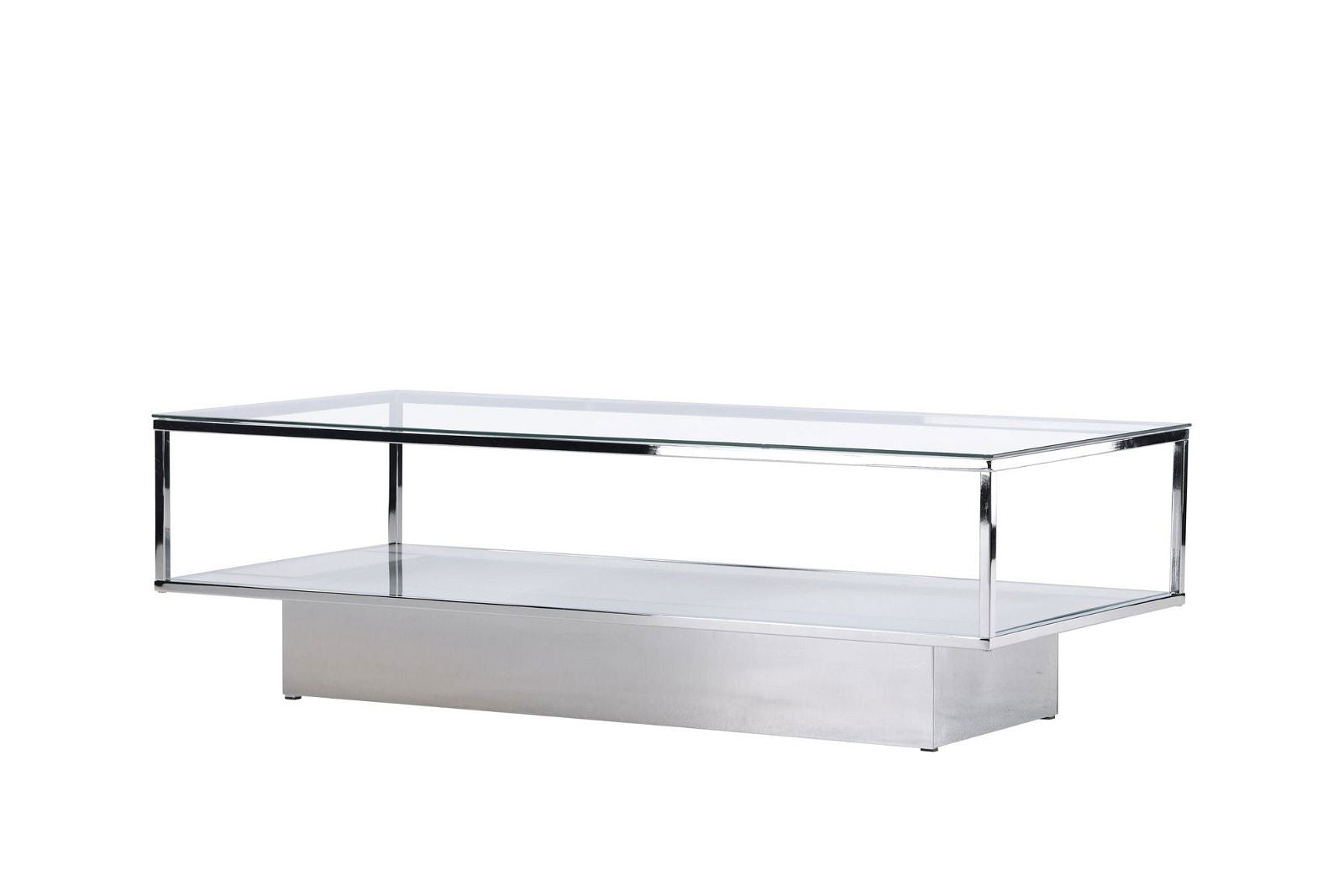 Maglehem Coffee Table  - Silver Chrome / Clear glass - vivahabitat.com