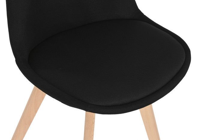 Set of 4 Dining Chairs black with padded seat - vivahabitat.com