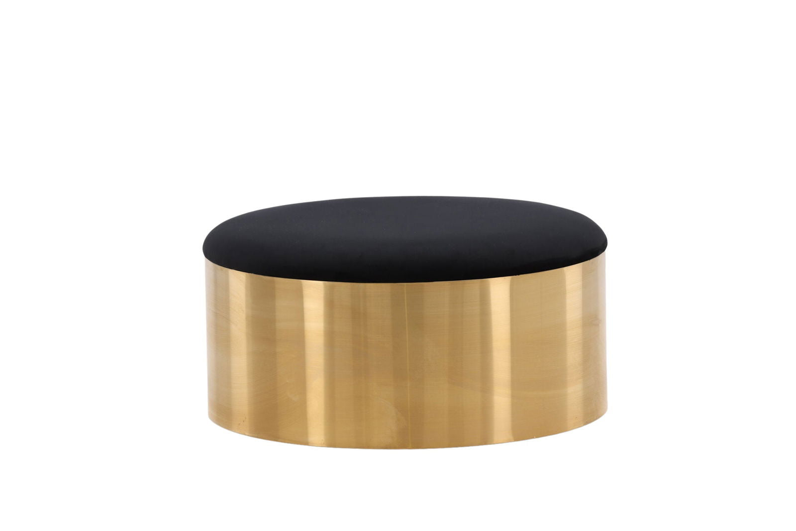 Furniture Fashion Puff - Stool ø75 - Black / Shiny Brass - vivahabitat.com
