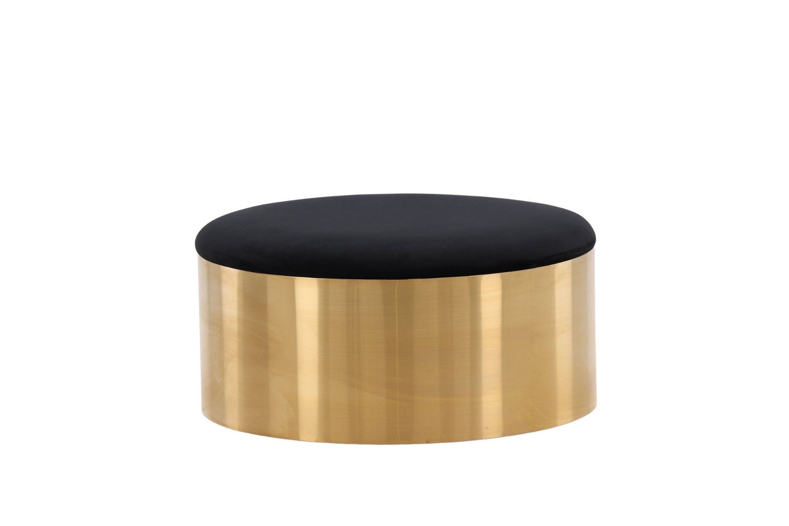 Furniture Fashion Puff - Stool ø75 - Black / Shiny Brass - vivahabitat.com