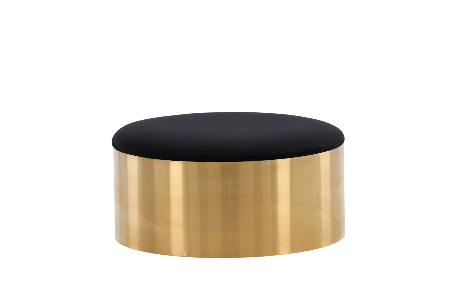 Furniture Fashion Puff - Stool ø75 - Black / Shiny Brass - vivahabitat.com