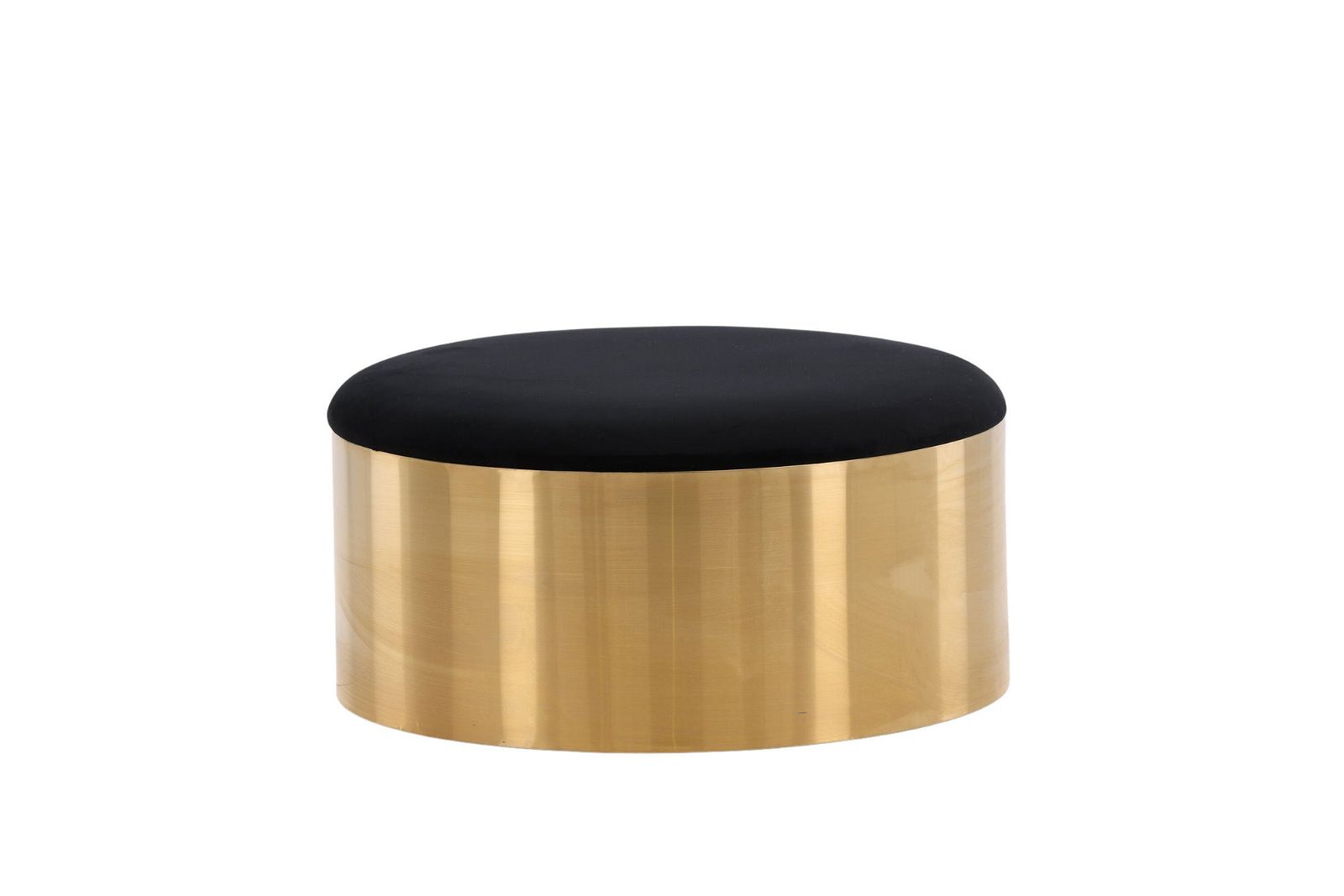 Furniture Fashion Puff - Stool ø75 - Black / Shiny Brass - vivahabitat.com
