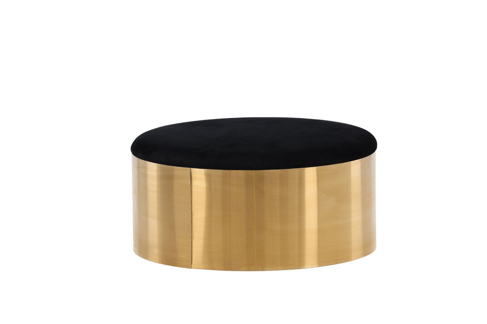 Furniture Fashion Puff - Stool ø75 - Black / Shiny Brass - vivahabitat.com