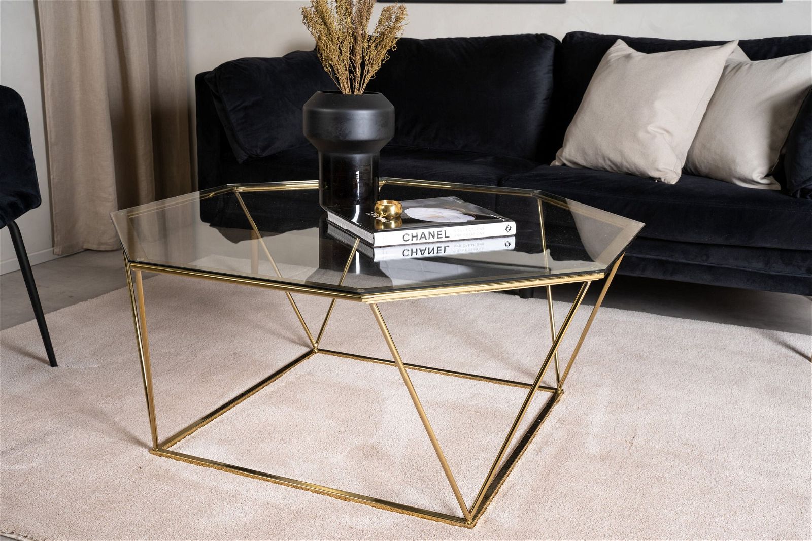 Österlen - Sofa Table - Clear Glass / Shiny Brass - vivahabitat.com