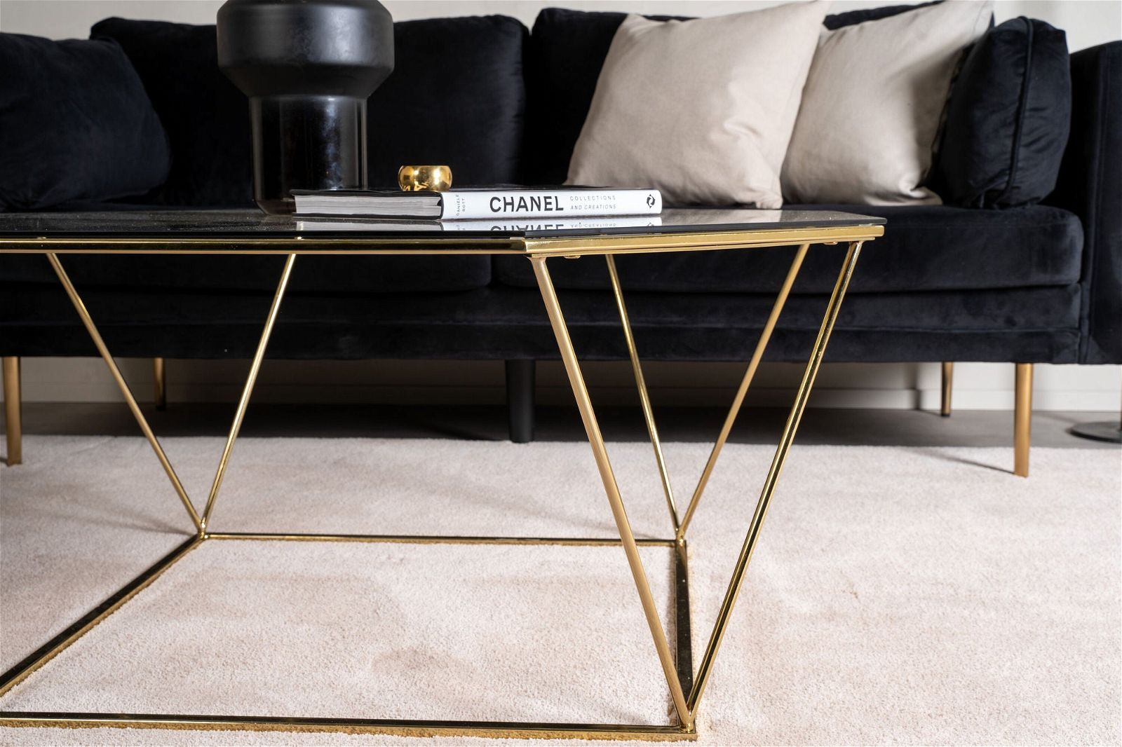 Österlen - Sofa Table - Clear Glass / Shiny Brass - vivahabitat.com