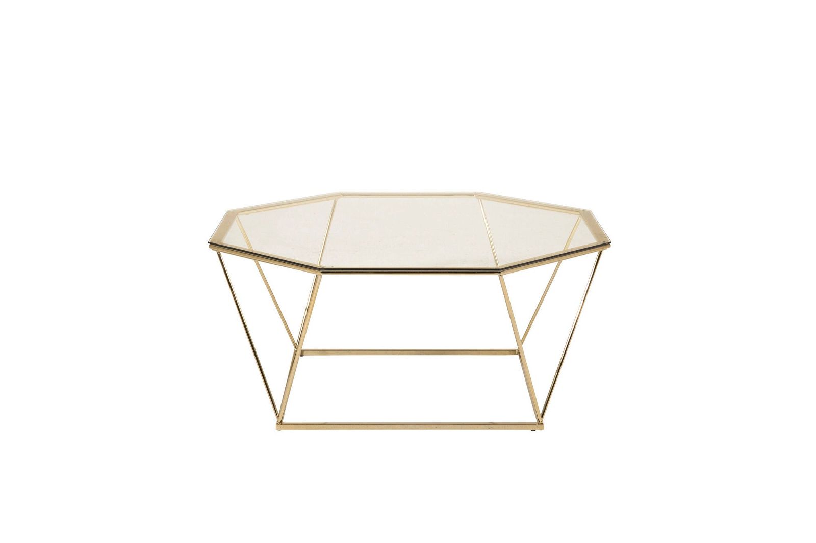 Österlen - Sofa Table - Clear Glass / Shiny Brass - vivahabitat.com