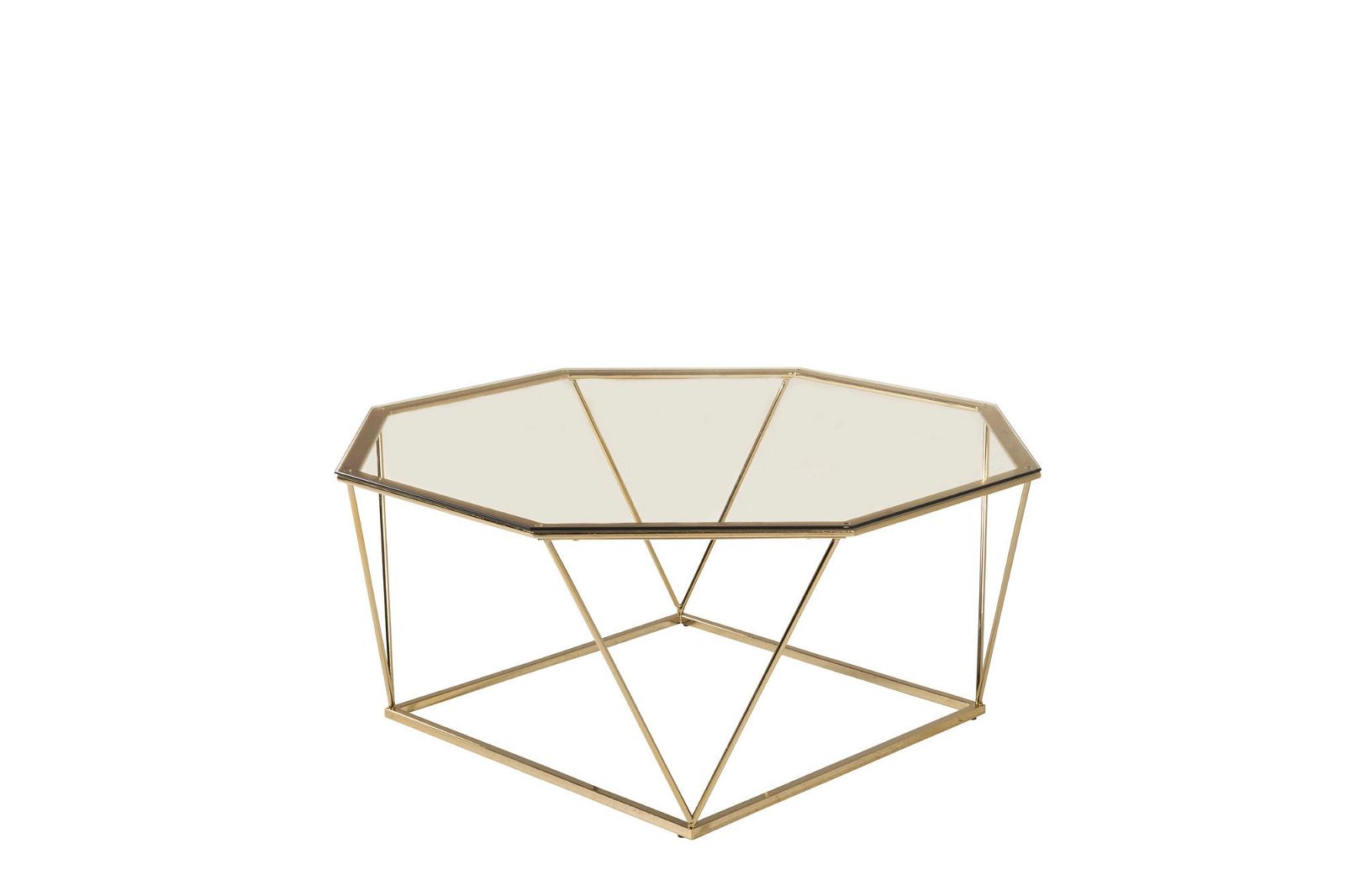 Österlen - Sofa Table - Clear Glass / Shiny Brass - vivahabitat.com
