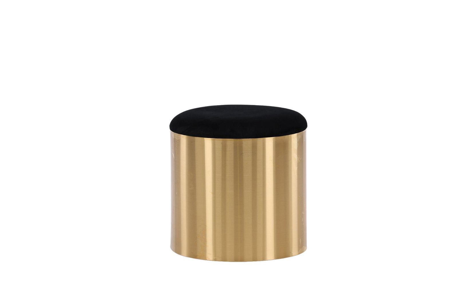 Puff - Stool ø45 - Black / Shiny Brass - vivahabitat.com
