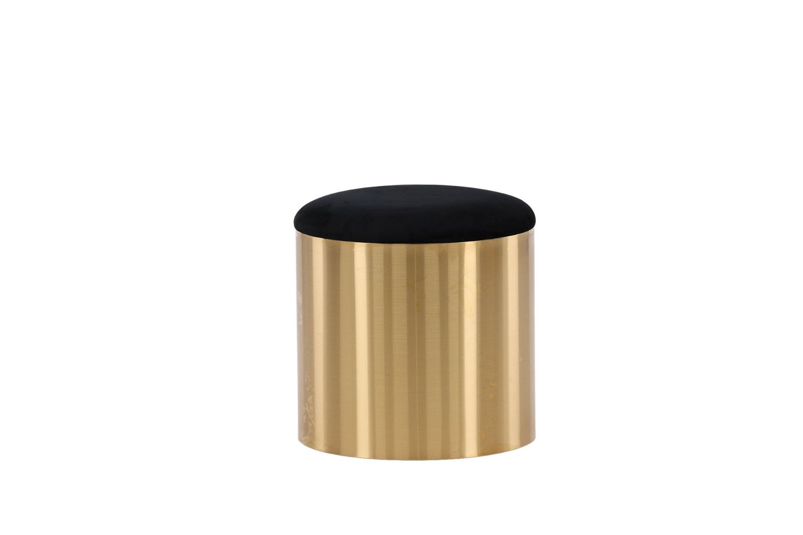 Puff - Stool ø45 - Black / Shiny Brass - vivahabitat.com