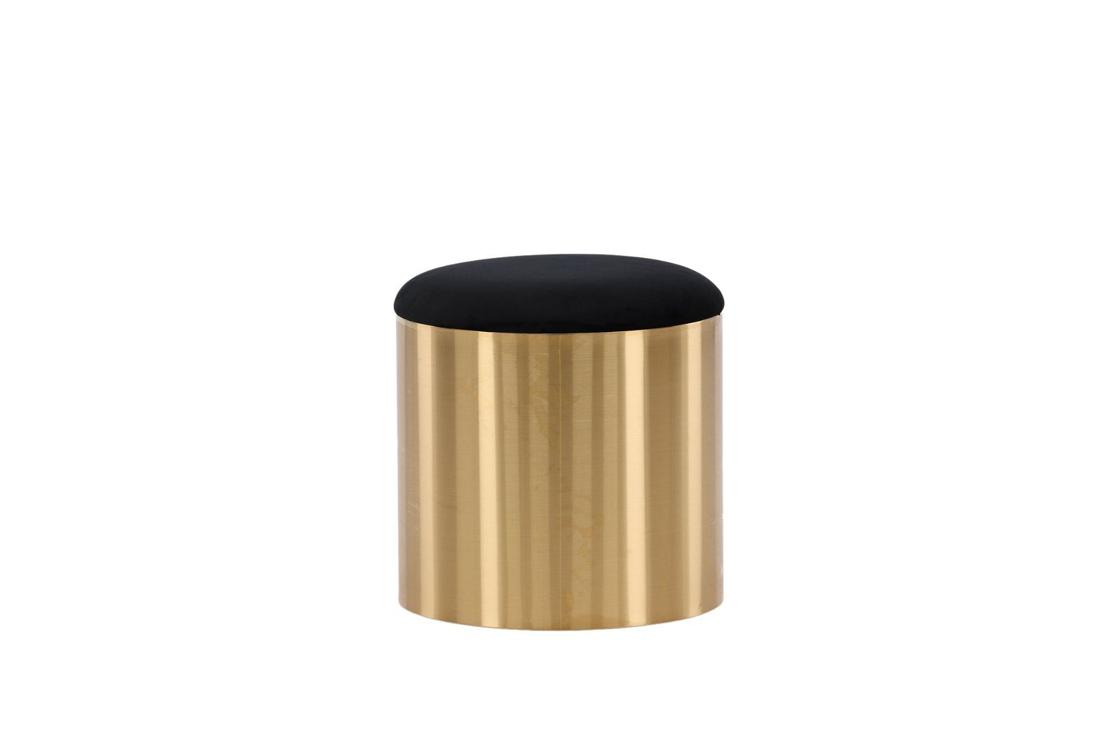 Puff - Stool ø45 - Black / Shiny Brass - vivahabitat.com