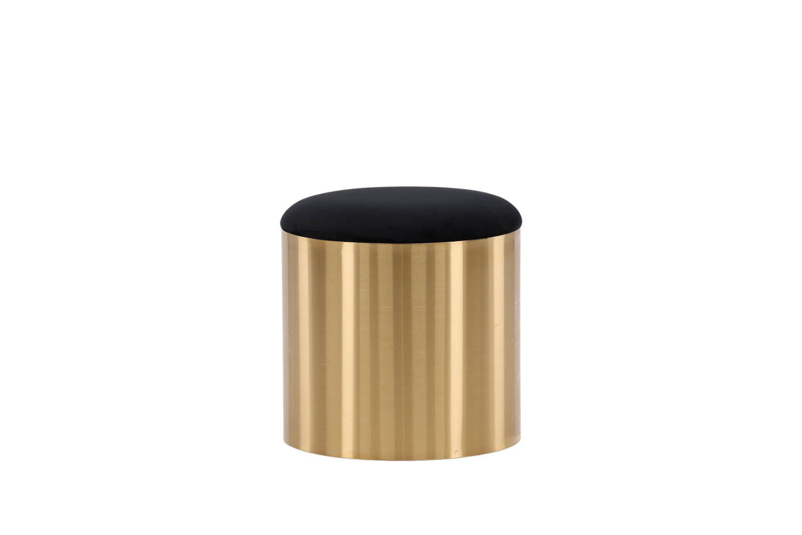 Puff - Stool ø45 - Black / Shiny Brass - vivahabitat.com