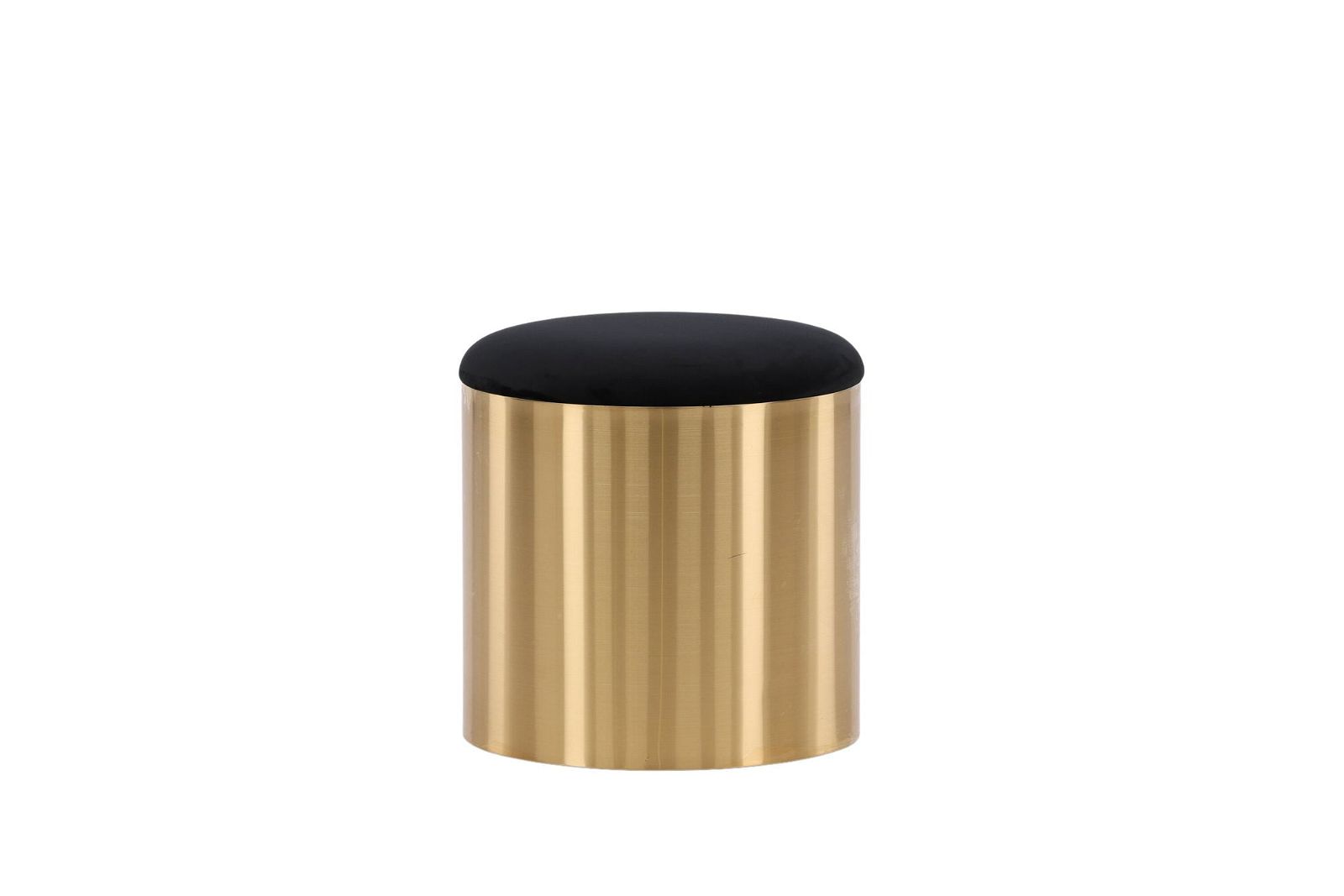 Puff - Stool ø45 - Black / Shiny Brass - vivahabitat.com