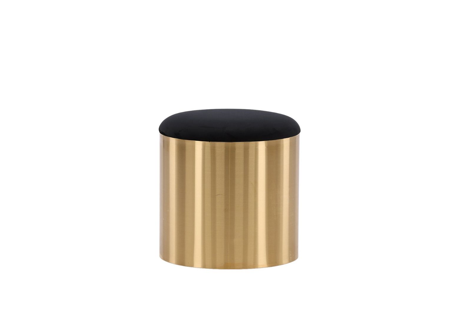 Puff - Stool ø45 - Black / Shiny Brass - vivahabitat.com