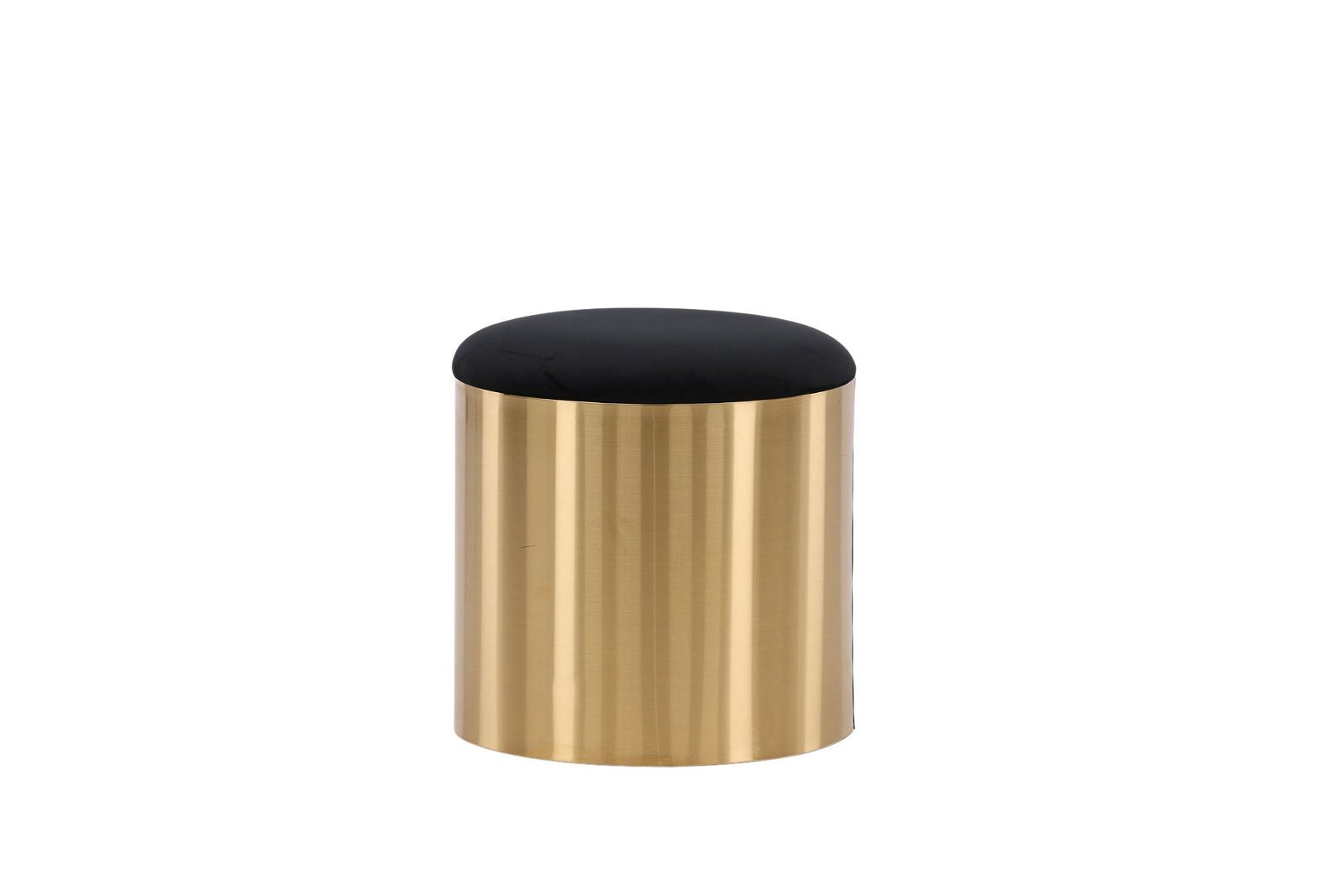 Puff - Stool ø45 - Black / Shiny Brass - vivahabitat.com