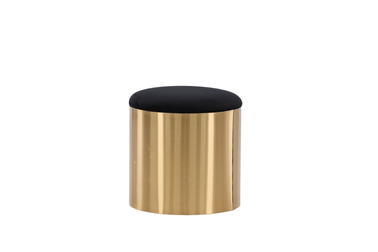Puff - Stool ø45 - Black / Shiny Brass - vivahabitat.com