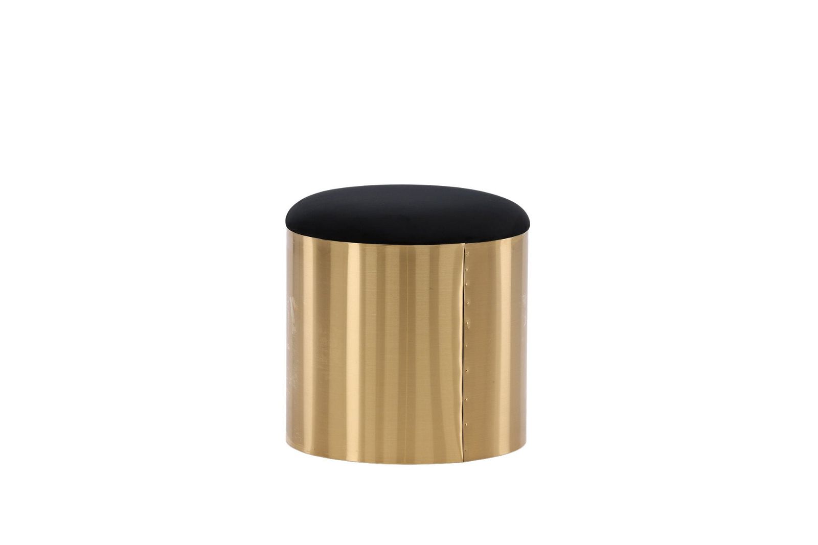 Puff - Stool ø45 - Black / Shiny Brass - vivahabitat.com