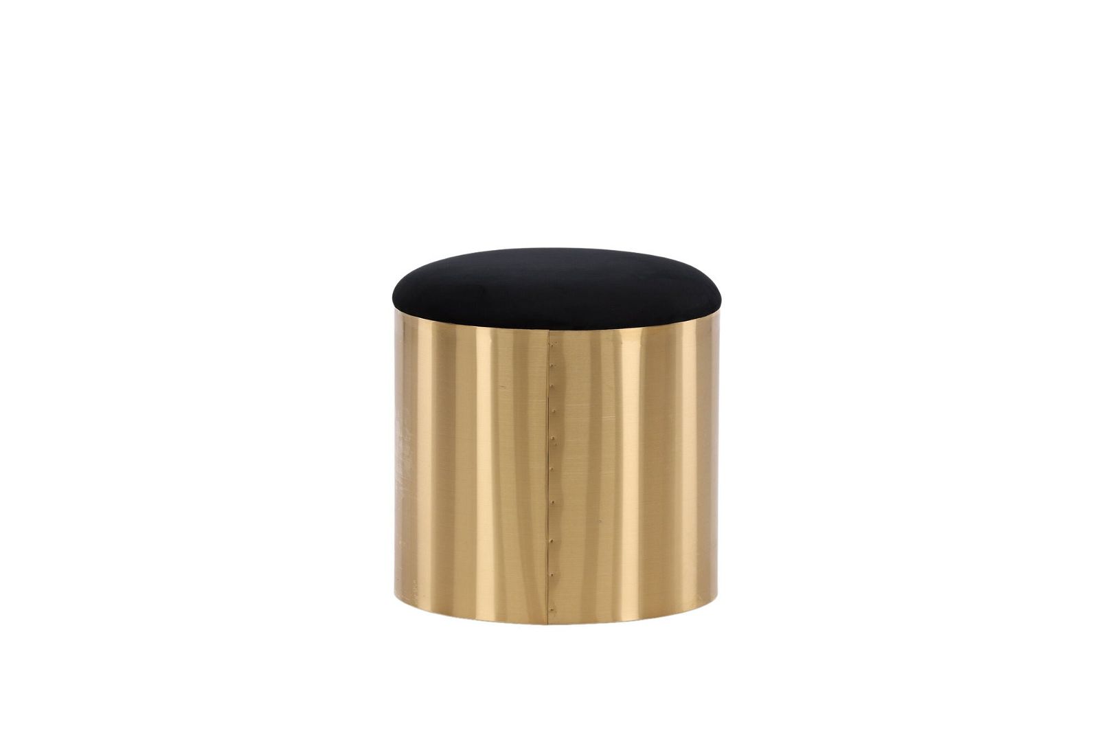 Puff - Stool ø45 - Black / Shiny Brass - vivahabitat.com