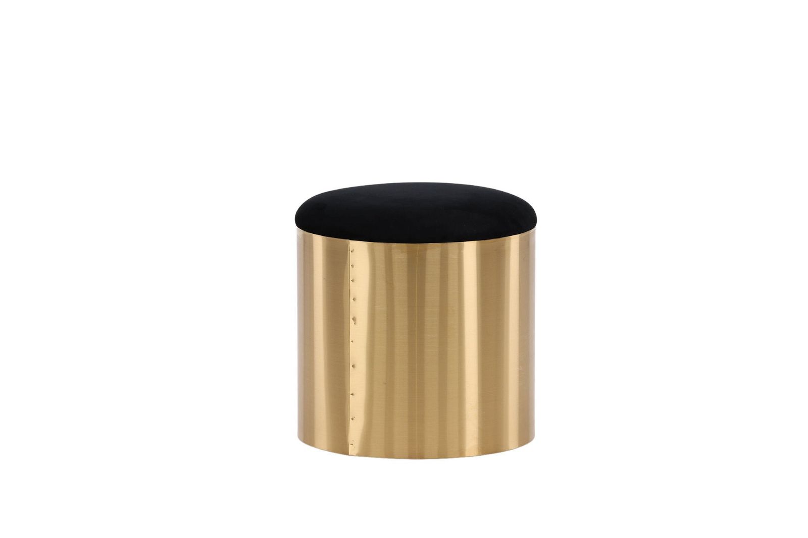 Puff - Stool ø45 - Black / Shiny Brass - vivahabitat.com