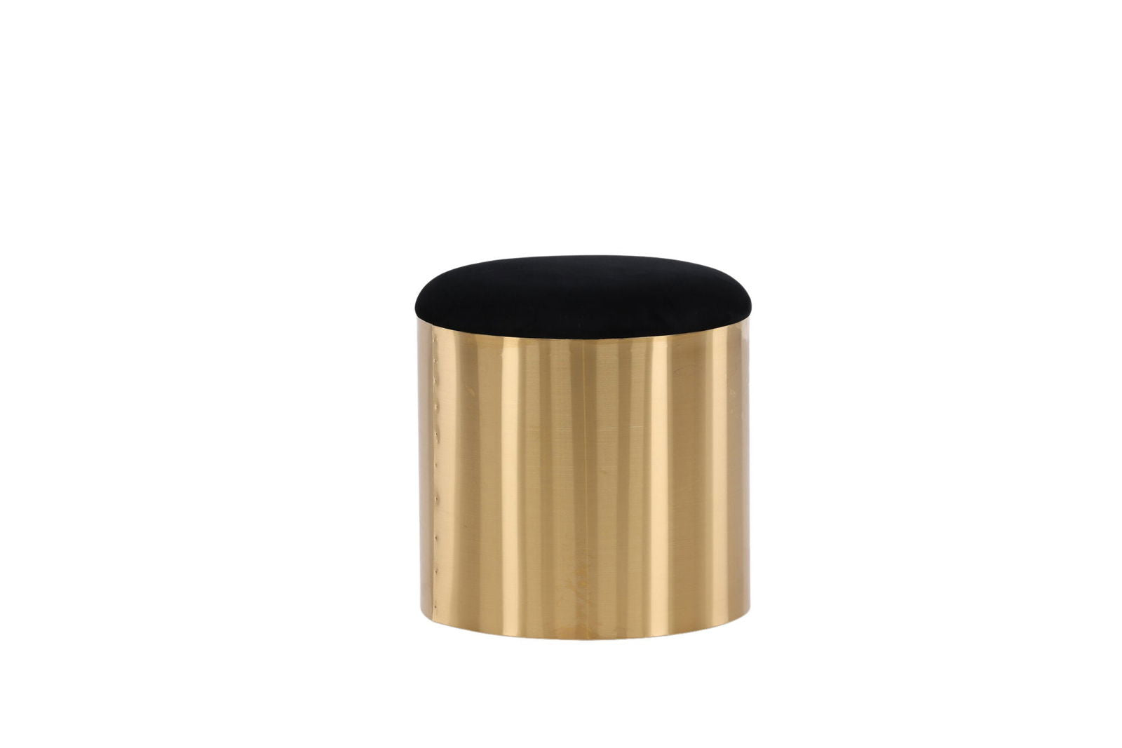 Puff - Stool ø45 - Black / Shiny Brass - vivahabitat.com