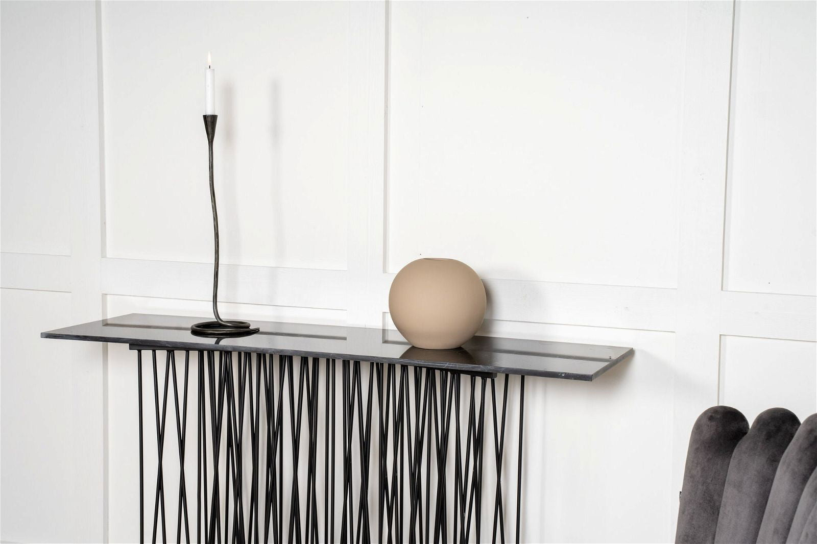 Side Table high- Artificial Stone / Black - vivahabitat.com