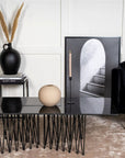 Stone - Sofa Table - Artifical Stone / Black - vivahabitat.com