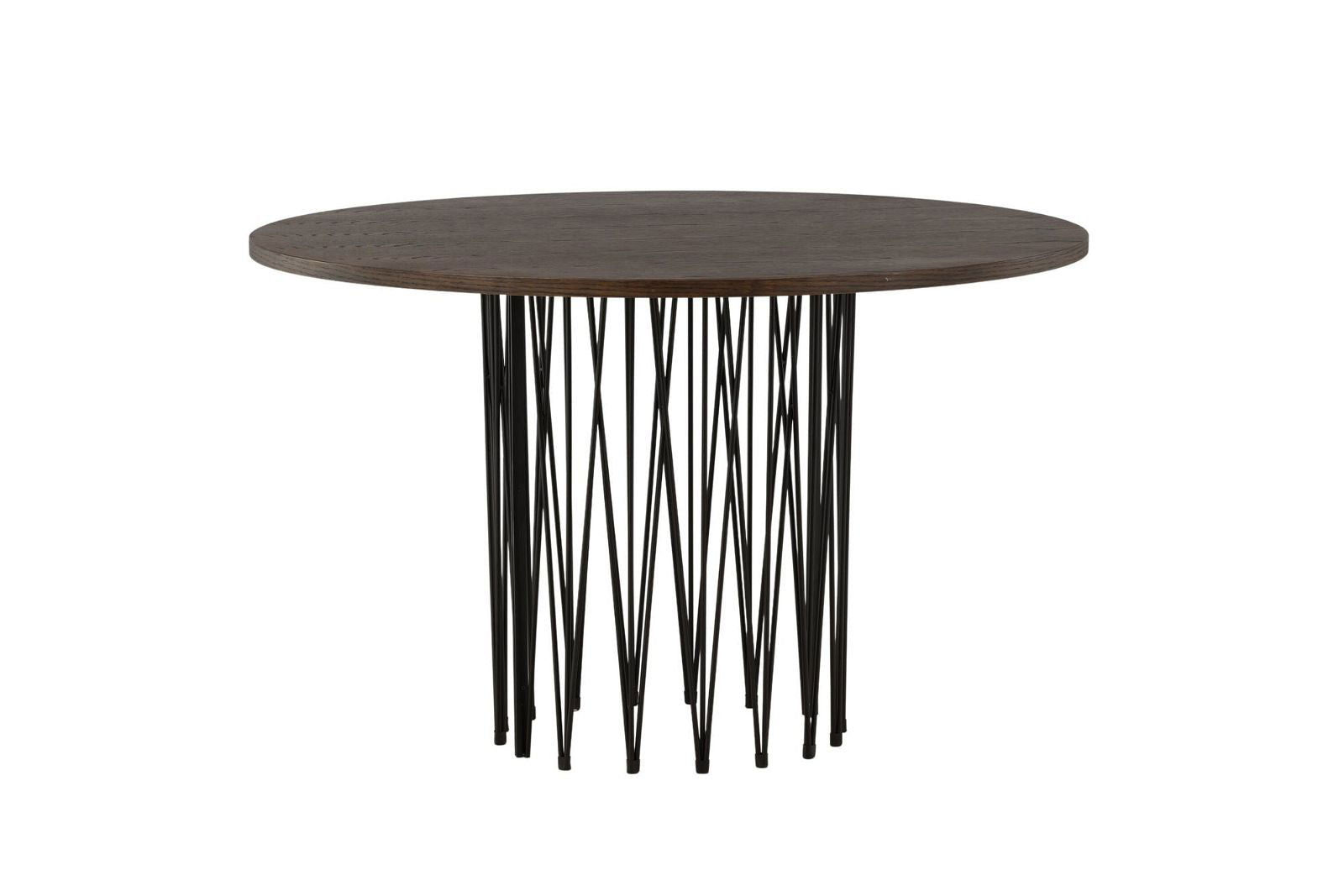 Stone round Dining Table - Black / Mocca Veneer - vivahabitat.com