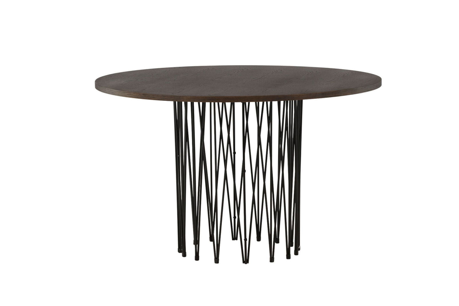 Stone round Dining Table - Black / Mocca Veneer - vivahabitat.com
