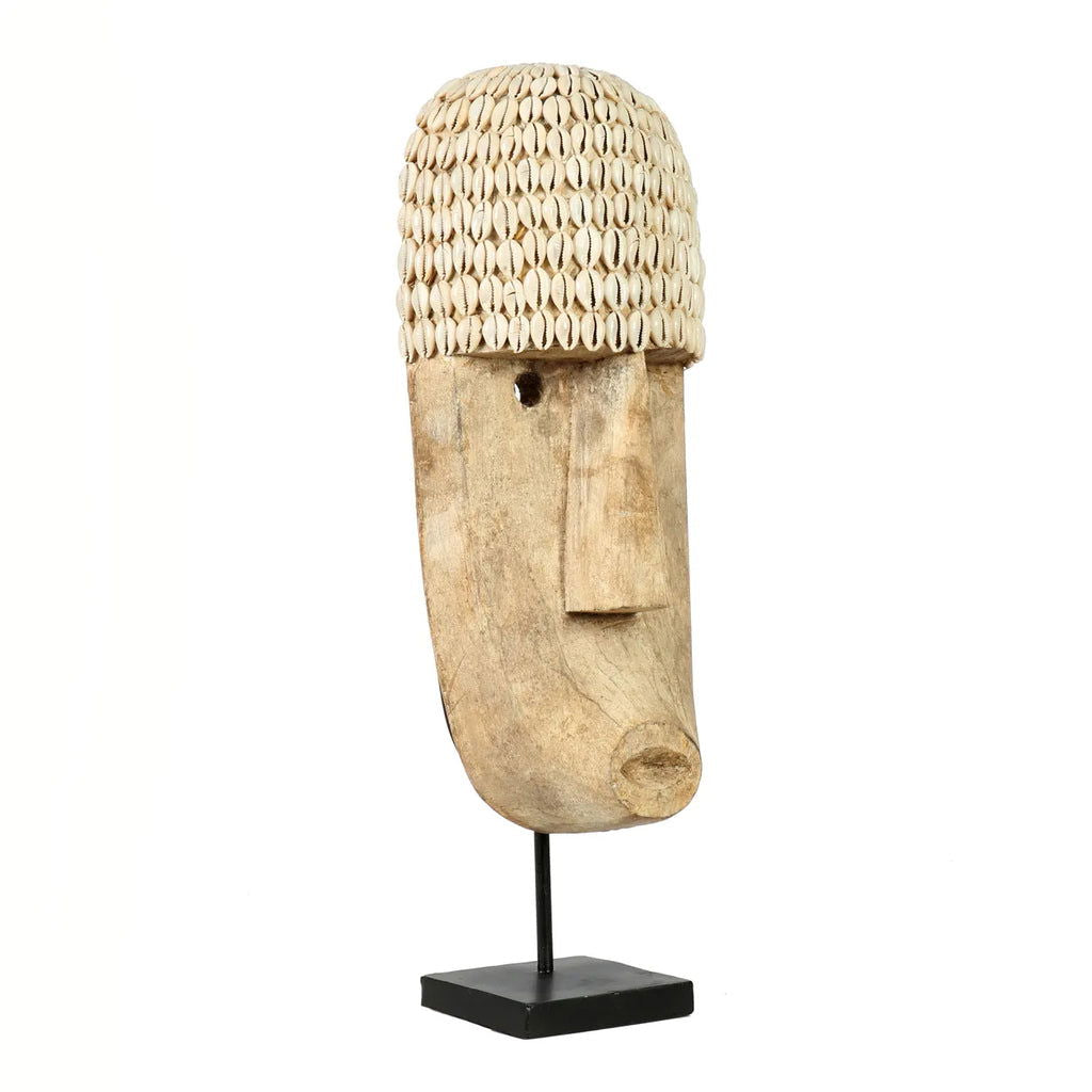 The Cowrie Mask on Stand - Large - vivahabitat.com
