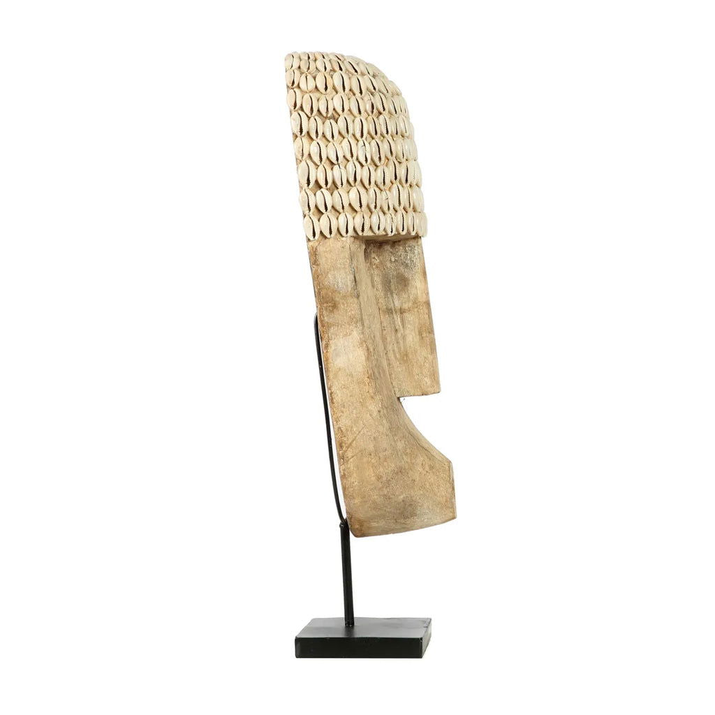The Cowrie Mask on Stand - Large - vivahabitat.com