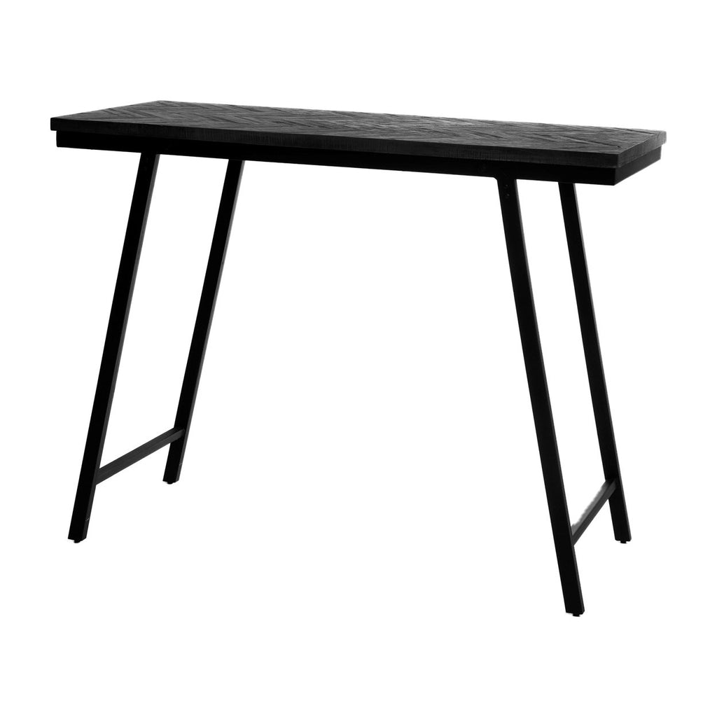 The Herringbone High Table - Black - 140cm - vivahabitat.com