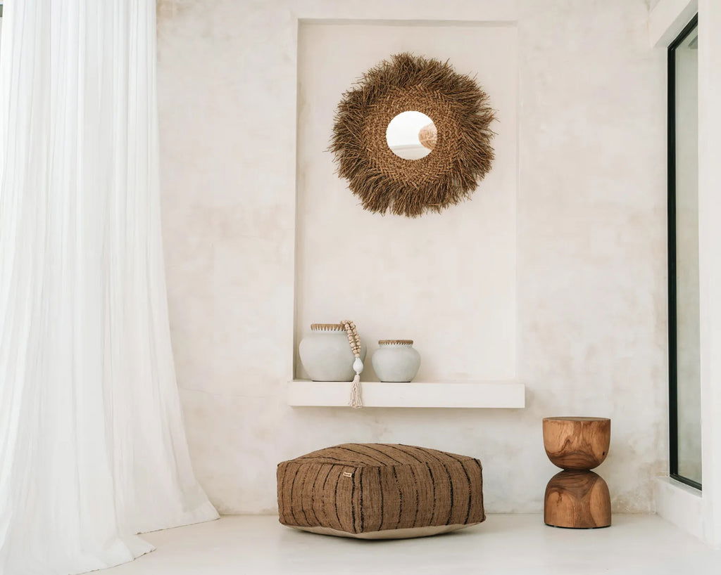The Oh My Gee Pouf - Beige Black - vivahabitat.com