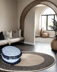 Boho Modern Japandi Design Pouf - Soft Fabric