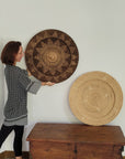 Large Natural Boho Chic & Japandi Black Wall Plate